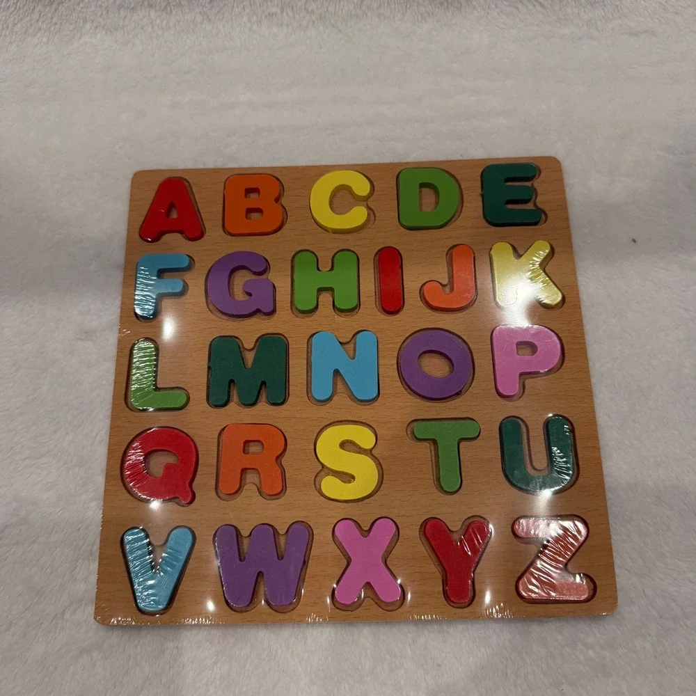 Wooden Alphabet Puzzle‎ Toy Multicolor ABC Learning Board Kids Education